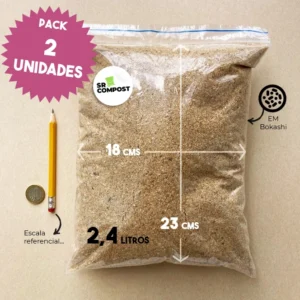Kit de 2 bolsas de salvado de Bokashi de 2